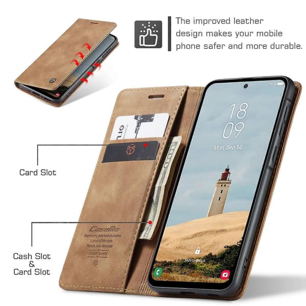 CaseMe 013 Multifunksjonelt Horisontalt Flip-skinntelefondeksel til Samsung Galaxy A56