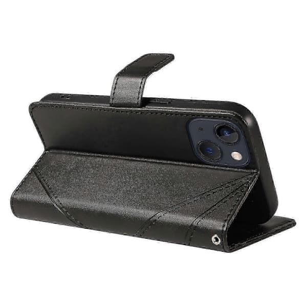 Til iPhone 14 Etui Pung Geometrisk PU Læder Telefoncover Kalvetekstur m A