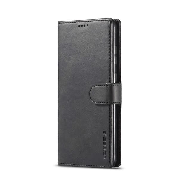 Til Samsung Galaxy A23 5G LC.IMEEKE Kalvetekstur Læder Telefoncover Sort