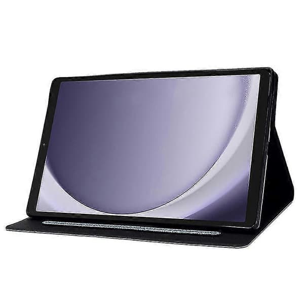 Stativfodral för Samsung Galaxy Tab A9, Glitter PU-läder med kortplatser surfplattefodral (blå)