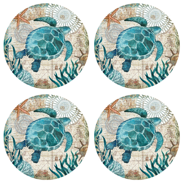 Marble Pattern Coasters - Round Drinks Absorbent Stone Coaster
