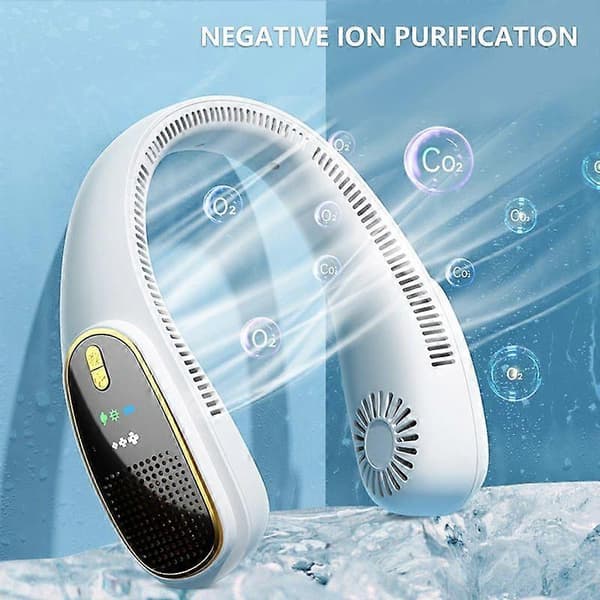 Digitalt Display Hængende Halsventilator USB Genopladelig Køleventilator Bærbar Sommerluft
