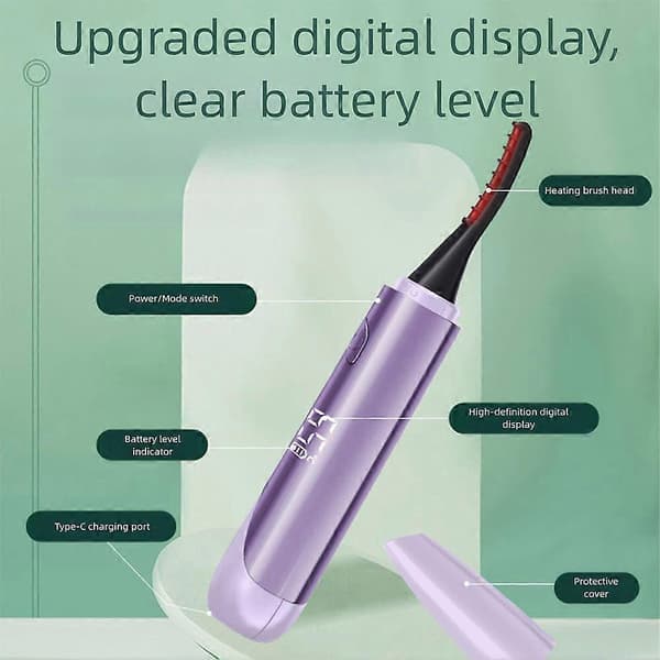 Bærbar opvarmet øjenvippebukker USB genopladelig vippeløfter med 4 indstillinger til kvinder A