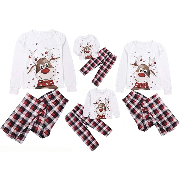 Family Christmas Pjs Matching Sets Deer Pleid Jammies for Baby A