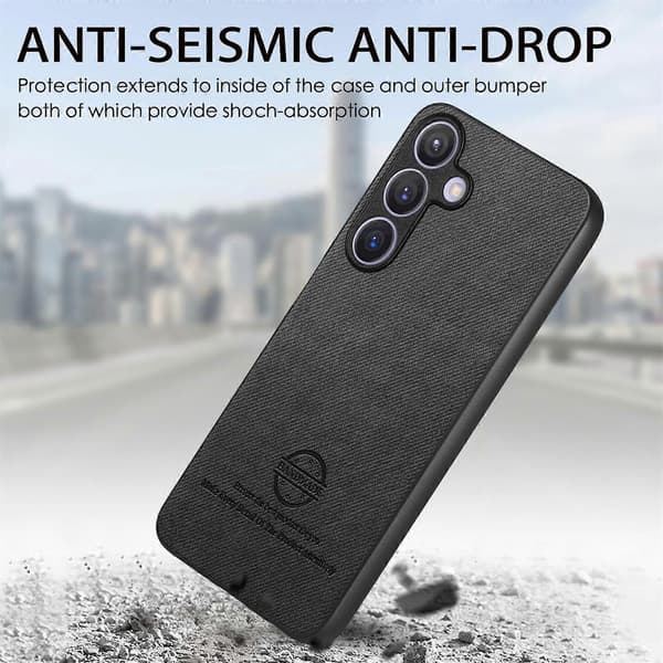 Twill stoff skinn bakdeksel til Samsung Galaxy S25 5G