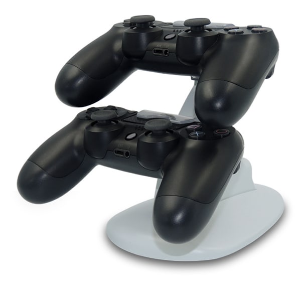 PS4 ohjainlaturi Playstation 4 ohjainlaturi lataustelakointiasema.Kaksi USB pikalatausasemaa ja LED-merkkivalo PS4:lle