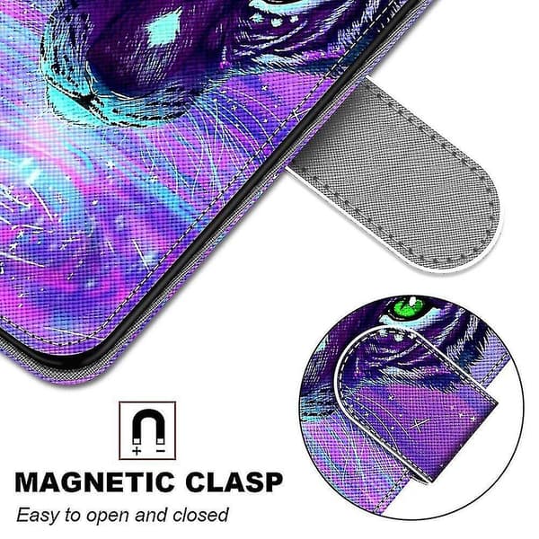 Etui til iPhone 12 Pro Max Malet Flip Cover Magnetisk Lukning Tiger A