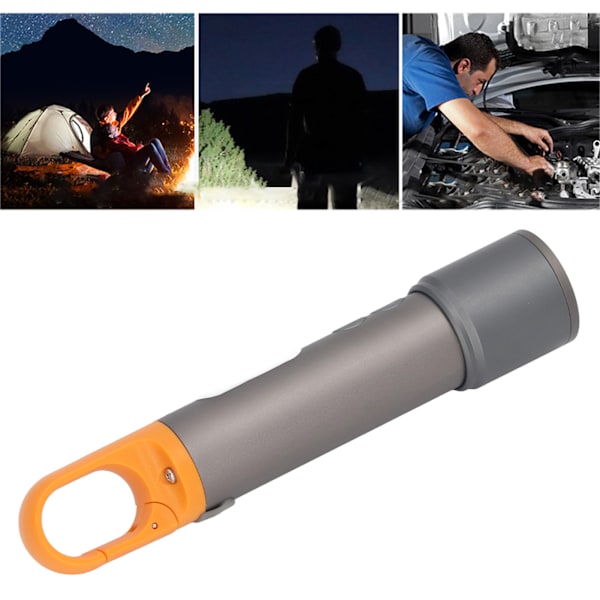 5-trinns Oppladbar Lommelykt IP65 Vanntett Type C Teleskopisk Fokusering 2000mAh Håndholdt Lommelykt for Camping