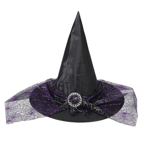 Häxhatt för kvinnor Halloweenfesttillbehör i lila A