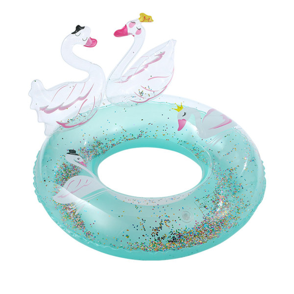 Oppblåsbar Glitter Swan Svømmering, Kid Pool Ring om sommeren,