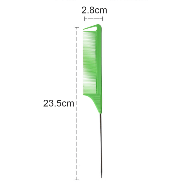 Kam for fletter Rottehale Hårkam Stålnål Karbonfiber