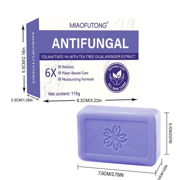 Tolnaftat & Tea Tree Oil Sæbebar, Oliekontrollerende Anti-Acne Rensende Sæbe til Ansigt & Krop A