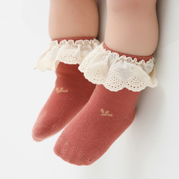 Baby Girl Lace Socks Ruffle Socks 2 Par Princess Kjole Sokker