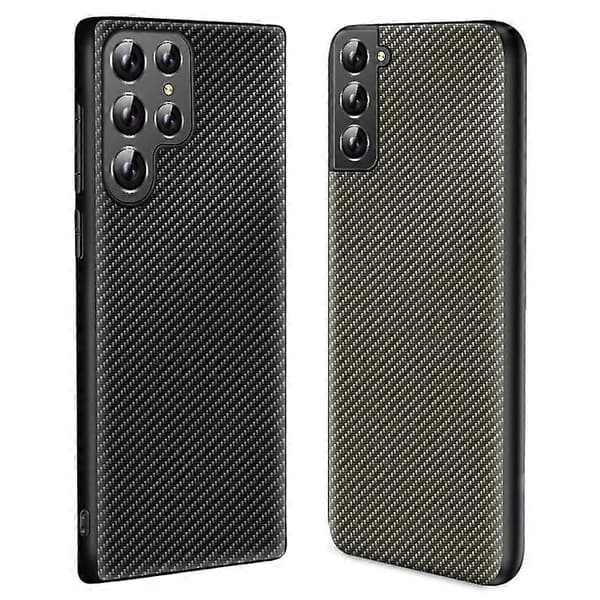 Telefoncover med kulfiberteksturprint Sort til Samsung Galaxy S25+ 5G