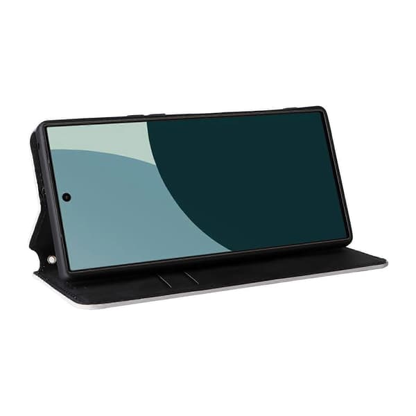 Cubic Grid Texture Flip Leather Phone Case (sølv, for Sharp Aquos R10 / R9)