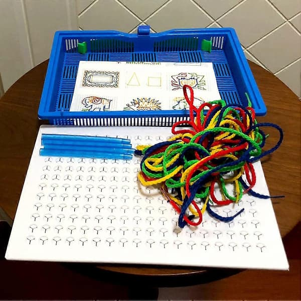 Børns 3D String Art Kit med farvede reb Pædagogisk vævning Tegnebræt Kit Gave til børn A