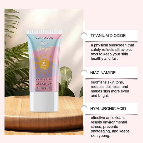 2-i-1 Beskyttende Lotion, Sommer Udendørs Dobbelt Pleje Ansigtsfugtighedslotion A