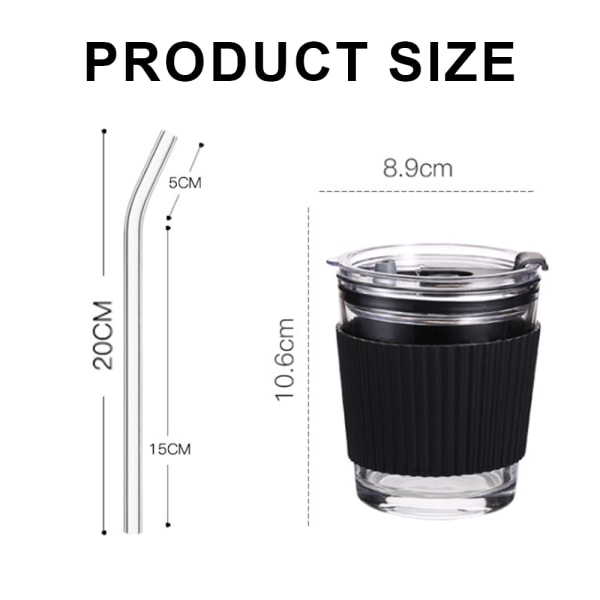 350 ml kaffekopp, melkekopp, tekopp, glass, kopp med sugerør, kopp