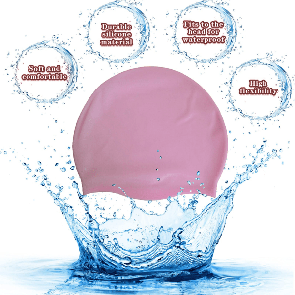 2 stk Badehette i silikon for voksne Vanntett svømmehatt