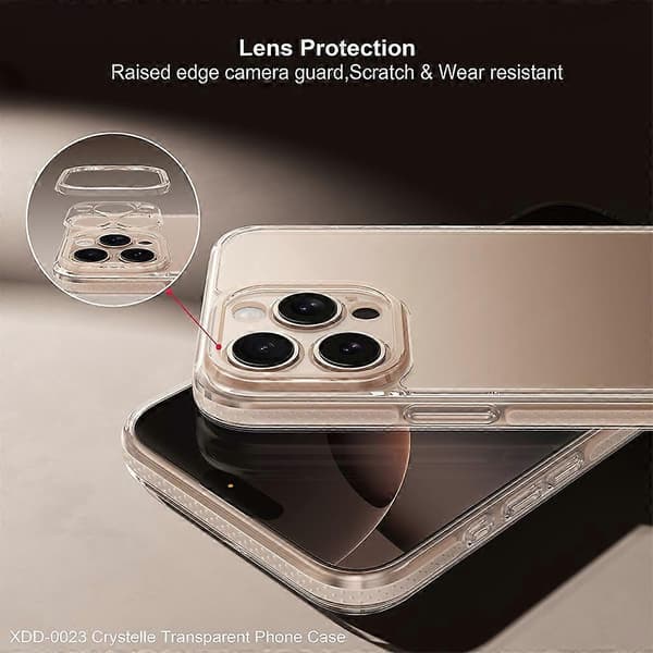 XUNDD För iPhone 16 Pro Max Klart Telefonfodral Anti-Rep Hård PC Mobil Baksida