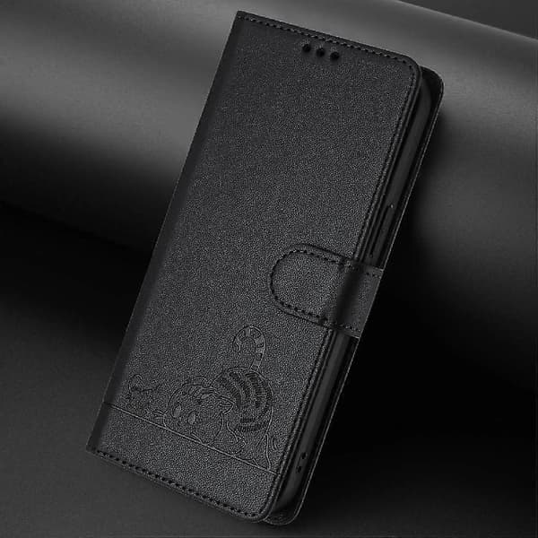 Etui til Samsung Galaxy Note 20 Kortholder Kickstand Pung Flip Cover Kat RFID Sort
