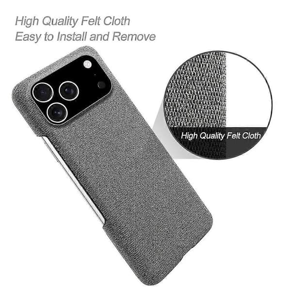 Kompatibel med iPhone 17 Pro Mobilskal Tygtextur Anti-Rep Skyddande PC Baksida A