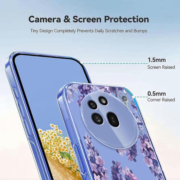 Blomstermønster malt TPU-telefondeksel til Nothing Phone 3a Pro