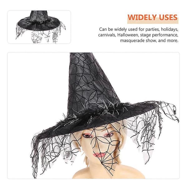Stoffgaze Halloween Heksehatt Kostymetilbehør til fest A