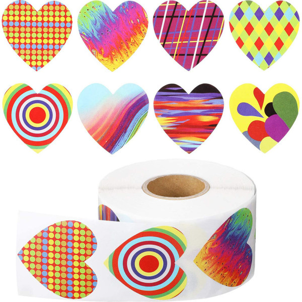 500 stk Heart Stickers, Valentinsdag Sticker Klæbende Kærlighed