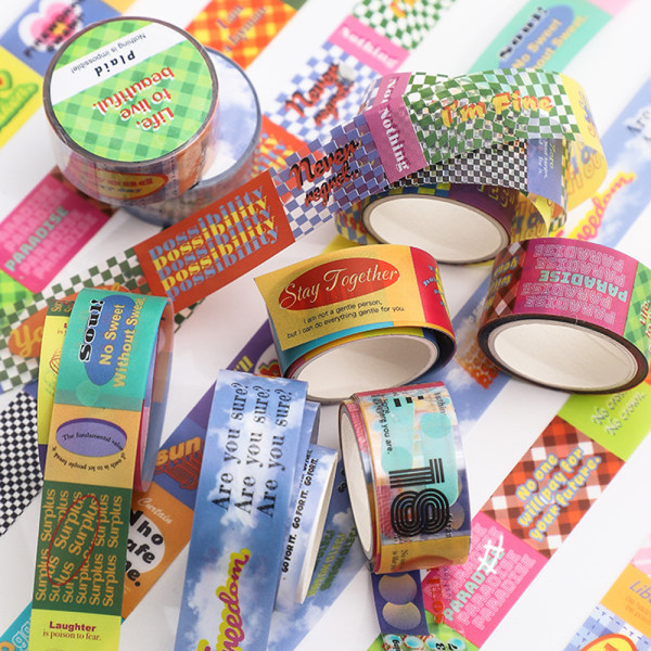 5 ruller guldfolie Washi tape, pastelfarvet dekorativ maskeringstape til