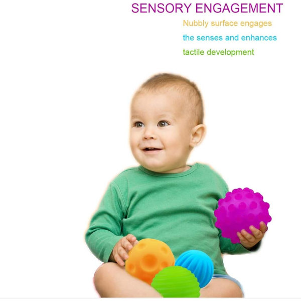 Baby Sensorisk Leksak, Spädbarn Sensorisk - Squeeze Ball Textur Multi Massage Mjuka Bollar Set, 6 st