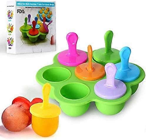 Mini isform 7 kopper DIY isbitbrett med fargerike plastpinner Lollipop isform A