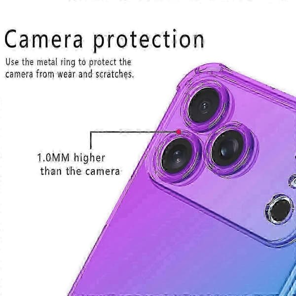 For iPhone 17 Pro-deksel Gradientfarge TPU-telefondeksel Anti-fall telefondeksel - Blå Rosa m A