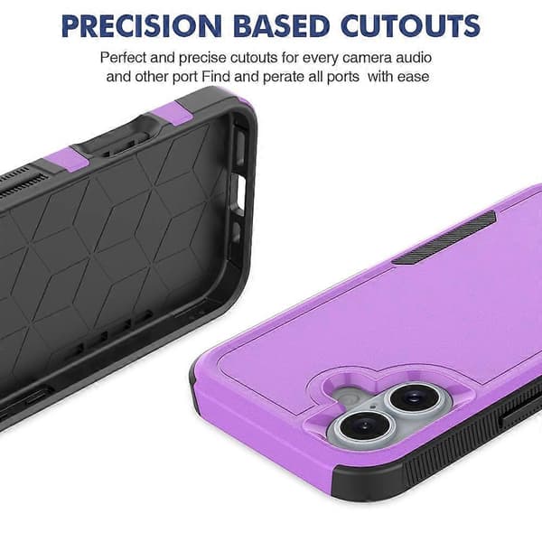 For iPhone 16-deksel 2-i-1 PC+TPU Støtsikkert telefondeksel