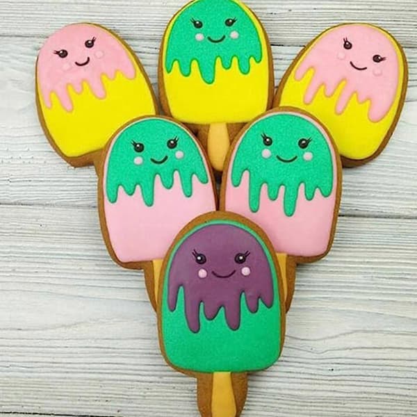Sommer is serie rustfrit stål kiksform is ispind modellering kageform cookie dampet brød skæreform A
