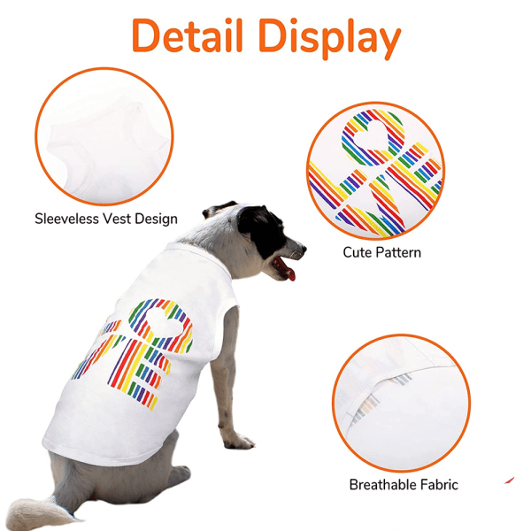 Hunde-T-shirt med kærlighedsmønster Komfortabelt bomuldshundetøj