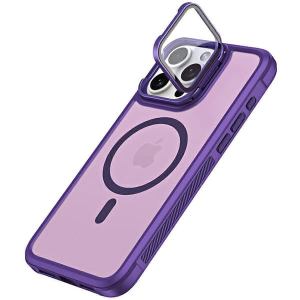 För iPhone 16 Pro Max Kompatibel med MagSafe Linsskydd Kickstand Matt Baksida
