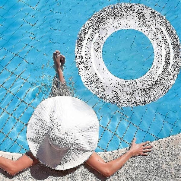 Flamingo Form Glitter Oppustelig Svømmering Pool Float A