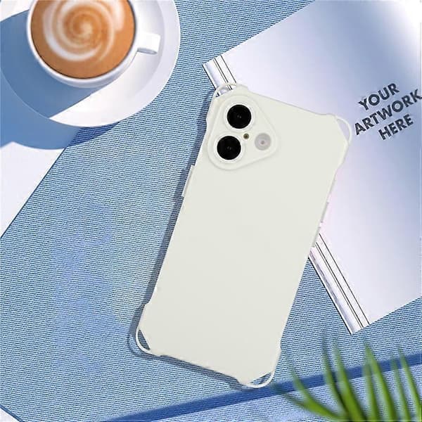 Kompatibel med iPhone 16 Plus TPU-deksel Fire hjørner fallsikkert bakdeksel Beige