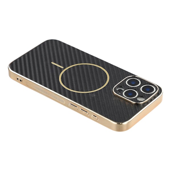 För iPhone 16 Pro Max Mobilskal Kolfibertexturerad Elektropläterad TPU Baksida