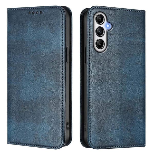Til Samsung Galaxy A25 5G (Global) (161.0 x 76.5 x 8.3mm) Pungetuier Retro Tekstur RFID Blokerende Lyseblå