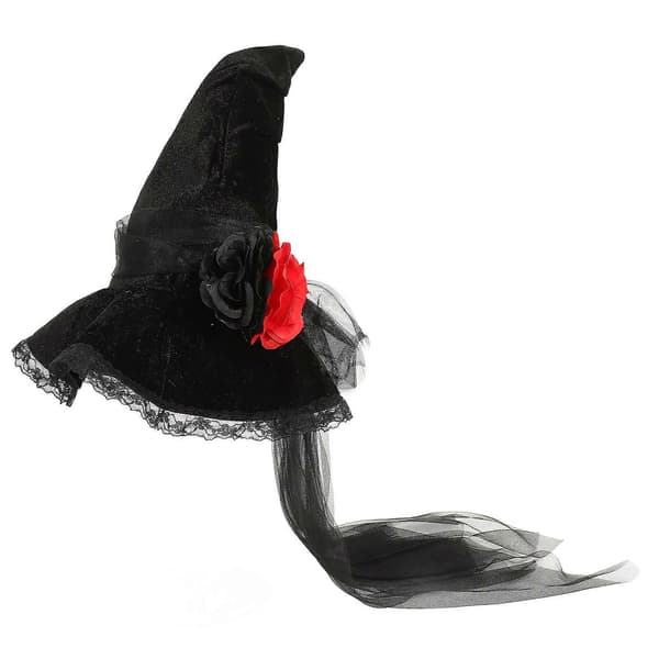 Halloween heksehathat til dekoration, sort gaze Halloween-hat A