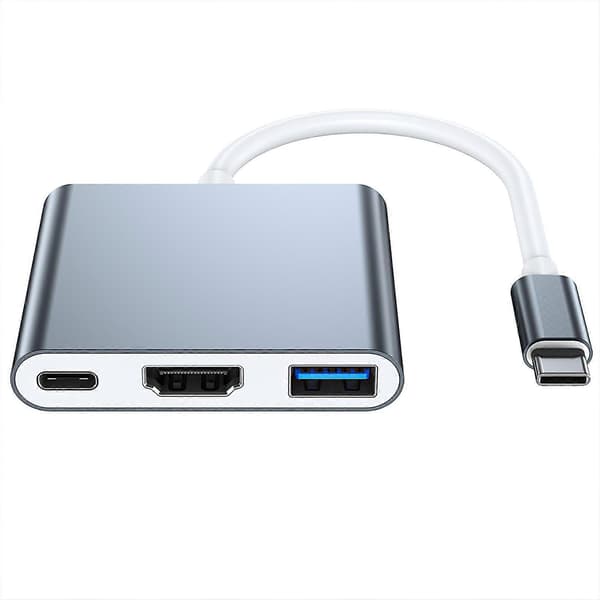 RYRA 3-i-1 Type C USB HUB til 4K HDMI-kompatibel USB 3.0 PD 100W ladeadapter