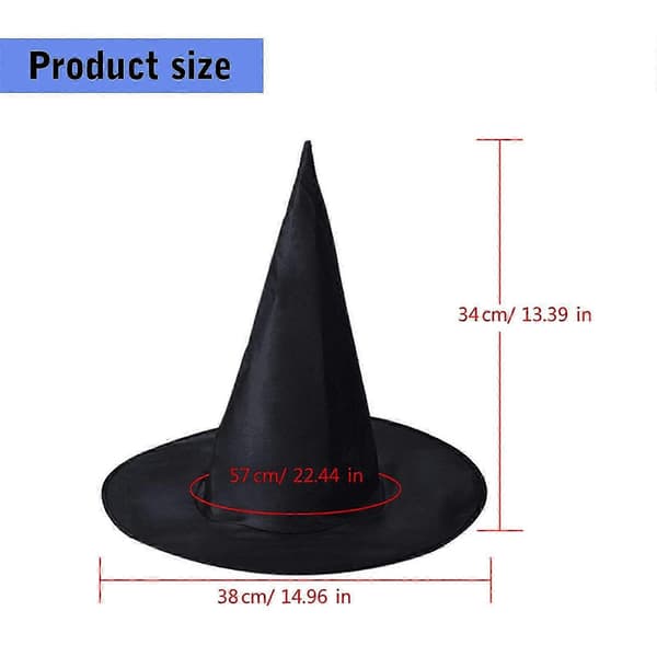 Halloweenfest Heksehatte Edderkopper Gylden Spids Hat Cosplay Tilbehør Unik Heksehat Spandhat Tilbehør Sort A