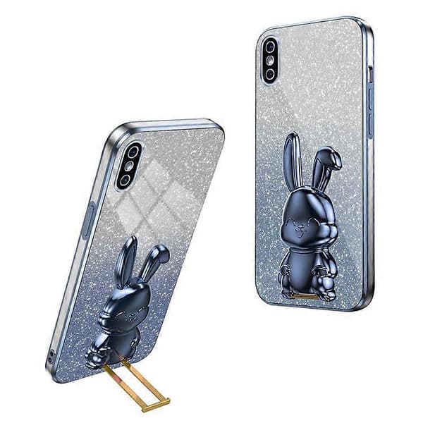 Kompatibel med iPhone XS Max utfällbart stöd telefonfodral fallskydd kaninfodral A
