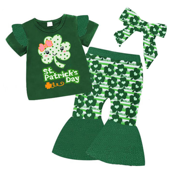 Baby St Patricks Day Outfit Girl Bodysuit Printed T-Shirt Top Lo