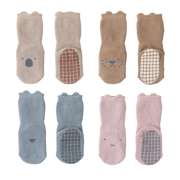Baby söta djur golvstrumpor halkfria mid calf småbarnsstrumpor