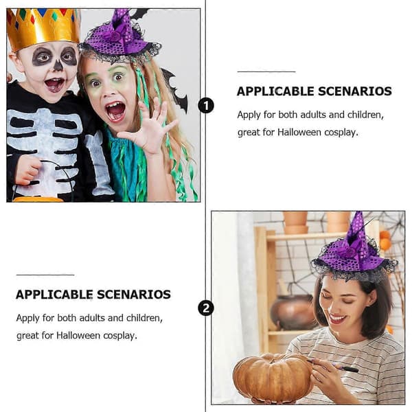 Lilla Halloween Heksehat Cosplay Tilbehør til Hovedbeklædning A