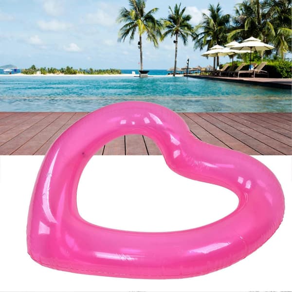 Hjerte Pool Float PVC Materiale Hudvenlig Letvægts Pink Romantisk Stil Flydende Rør til Sommer A