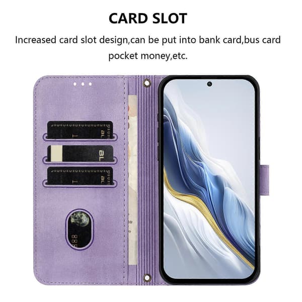 Linjespleisende spenne retro skinntelefonveske (til Samsung Galaxy Note10)